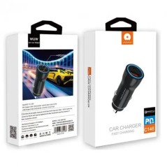 Chargeur Allume-Cigare USB 18W + USB-C 20W Noir - C146 (WUW) — Accessoire · Smarty Paris 18e